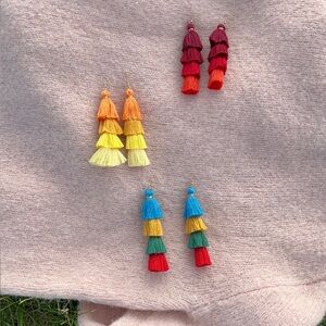 Colorful Tassel Earrings Set